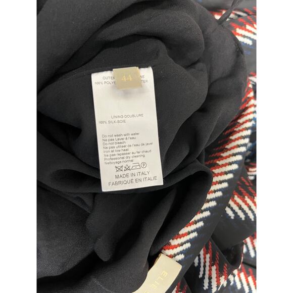 ELIE SAAB Black Striped Neck Tie Sleeveless Top A-line Pleated Skirt Set 44 US12 - Picture 7 of 7